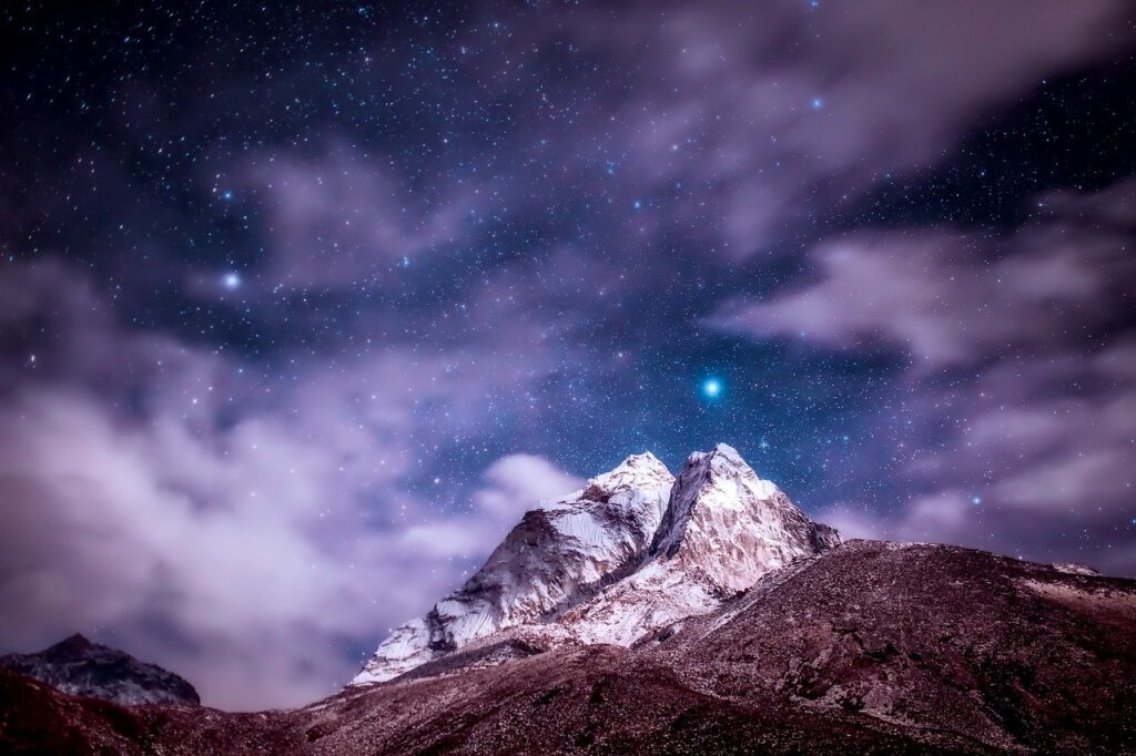 himalayas, mountains, stars-2301040.jpg